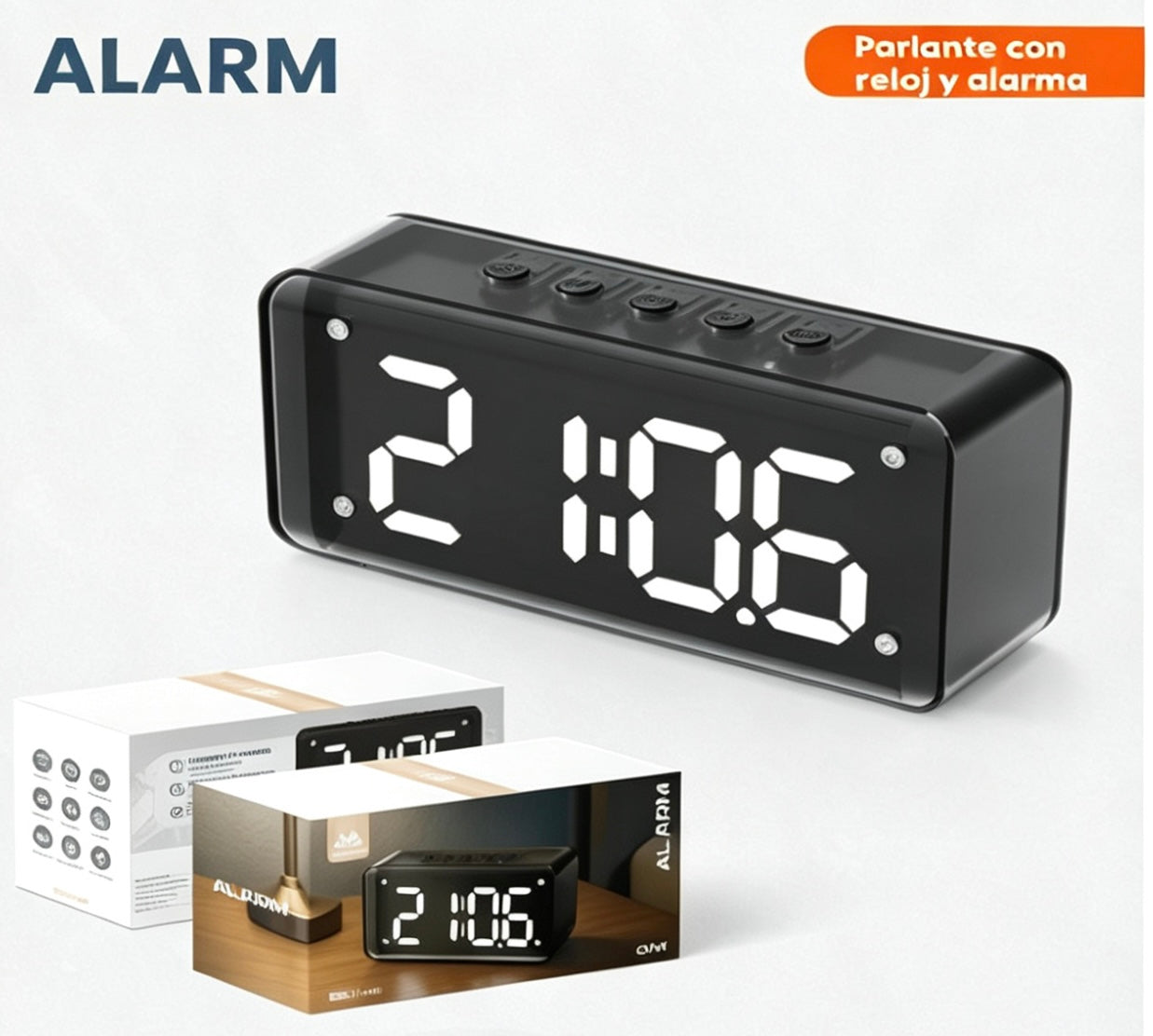 ALARM - Parlante con Reloj y Alarma Movisun